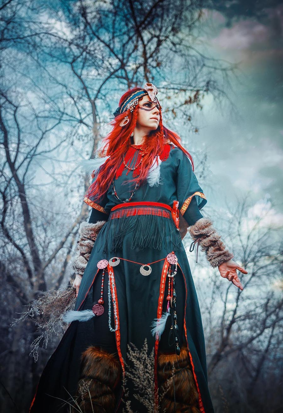 Girls in Slavic costumes underwear in Kathmandu